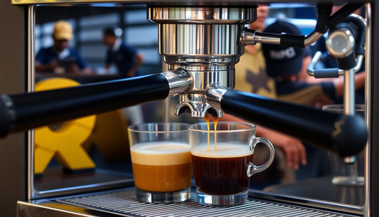 A café coffee machine brewing fresh coffee in Kolkata