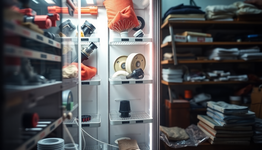 Close-up of vending machine parts in Kolkata workshop