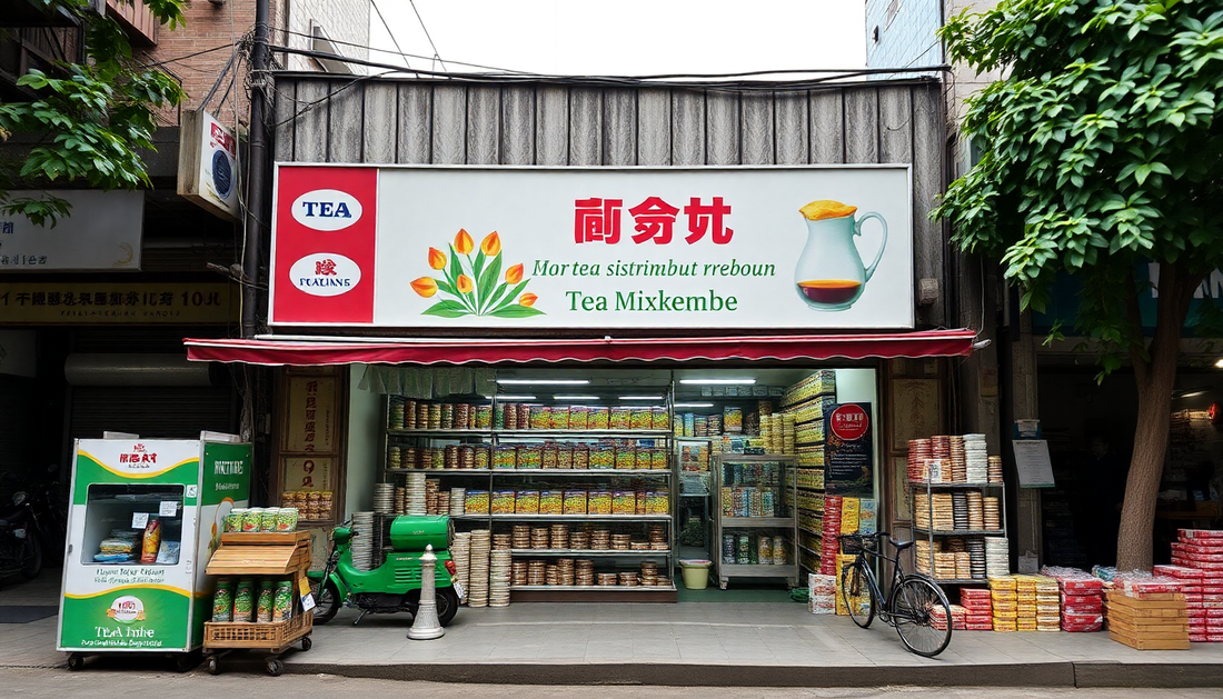 A tea premix distributor shop on Park Street Kolkata