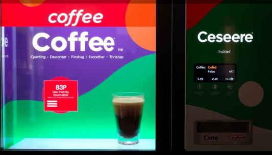 Modern vending machine dispensing coffee in South Kolkata