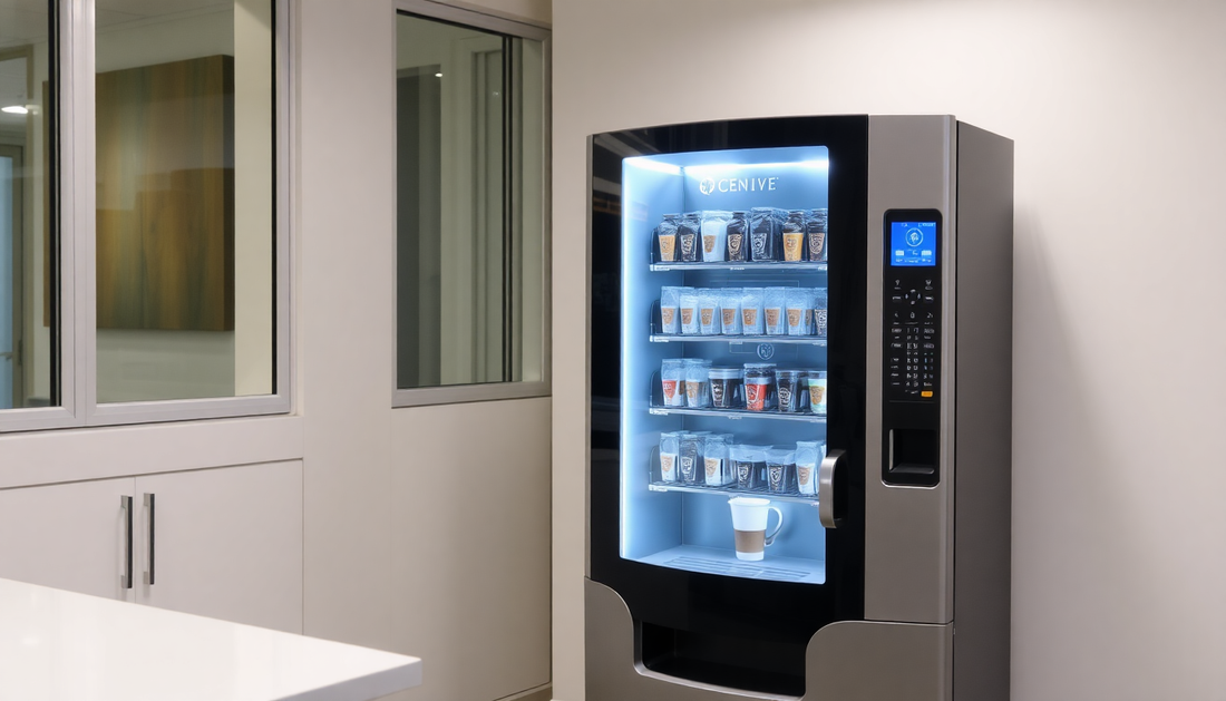 A modern coffee vending machine in an office in Kolkata