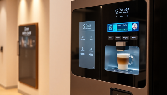 Modern automatic vending machine serving coffee in India