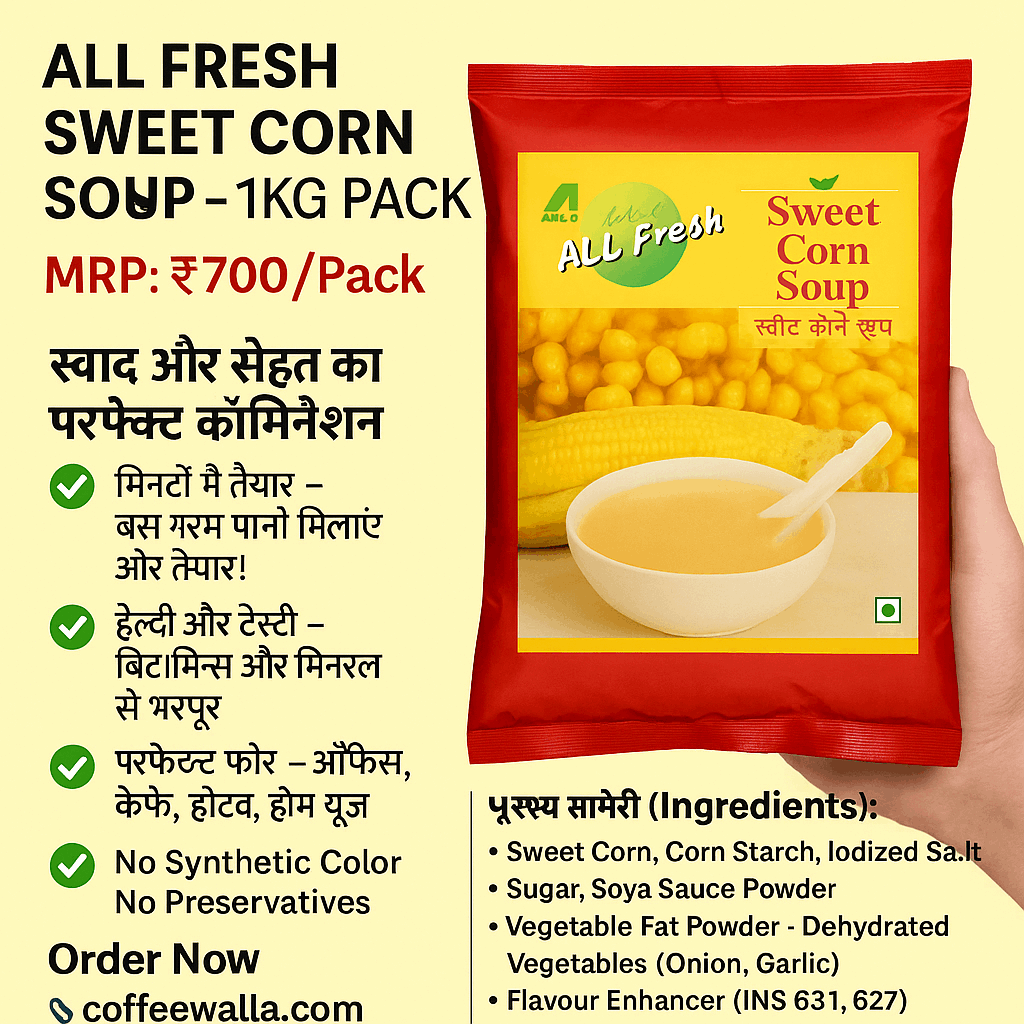 Tea Coffee Vending Service All Fresh Sweet Corn Soup Mix