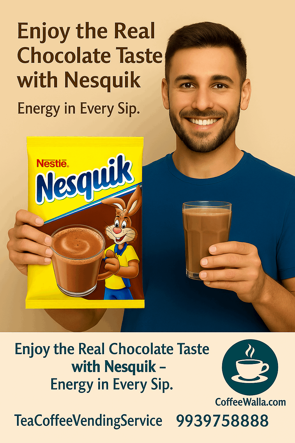 Nesquik 500g Hot Chocolate Mix by Coffee Machine Delhi - COFFEE WALLA