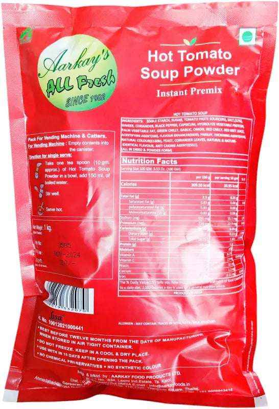 All Fresh Tomato Soup 1 Kg Instant Hot Soup Powder - COFFEE WALLA