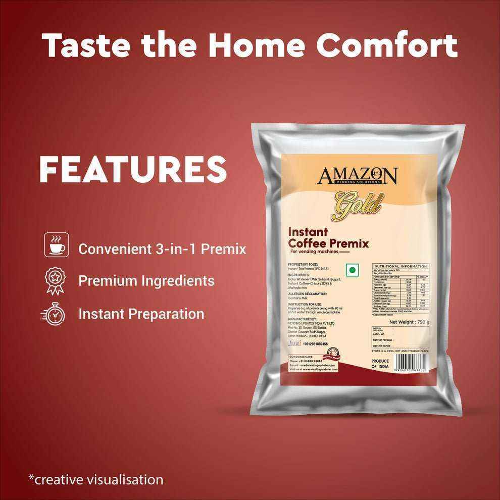 Amazon Gold Bulk Instant Coffee 12kg Premix Vending