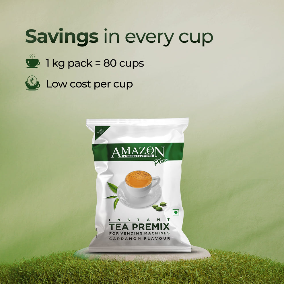 Amazon Plus instant tea powder for vending machines cardamom flavour 1 kg pack with savings info