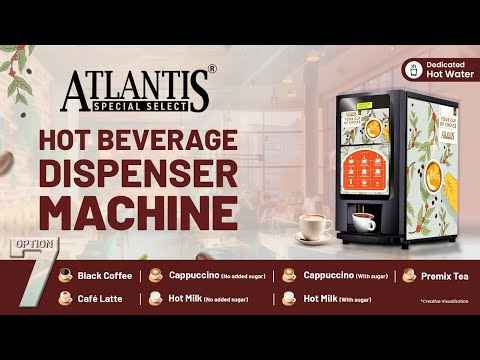 Best commercial coffee machine Delhi Atlantis hot beverage dispenser with 7 drink options and dedicated hot water