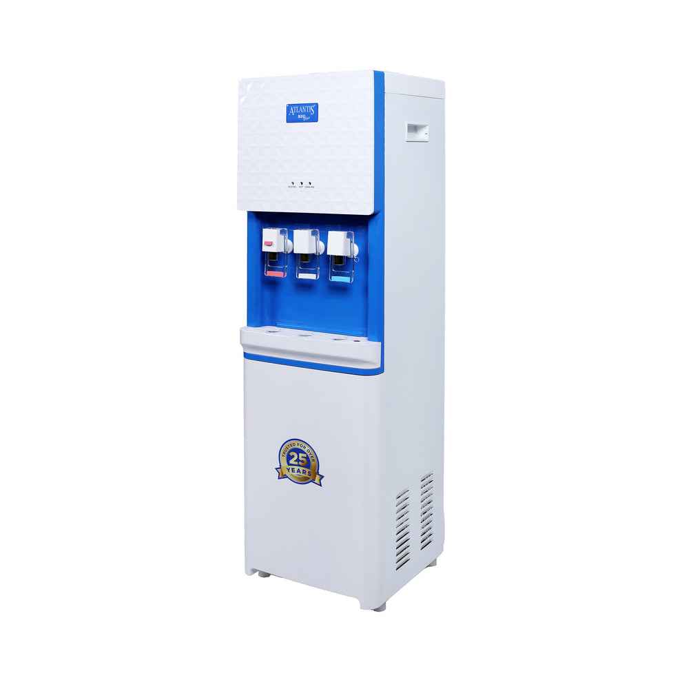 Atlantis Big Plus water dispenser for offices with three taps in white and blue design for convenient drinking