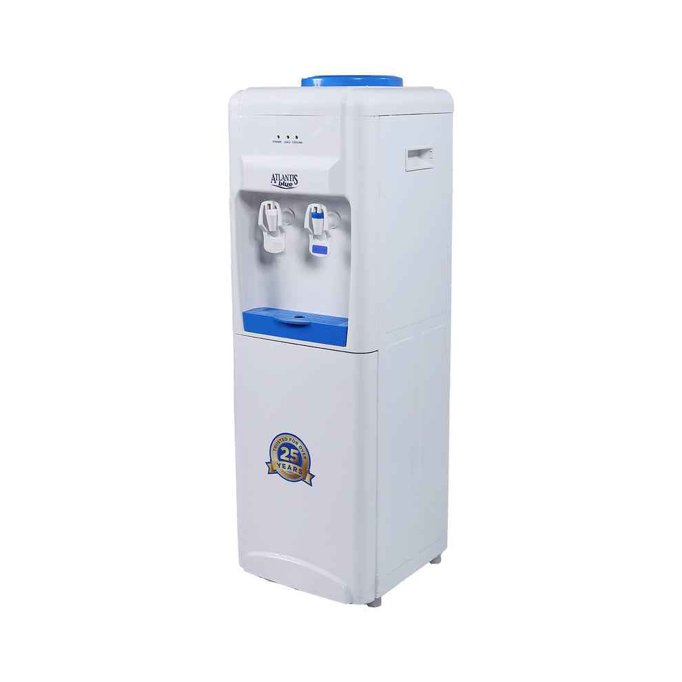 Atlantis Blue water cooler for office with dual taps and 25 year warranty in white and blue
