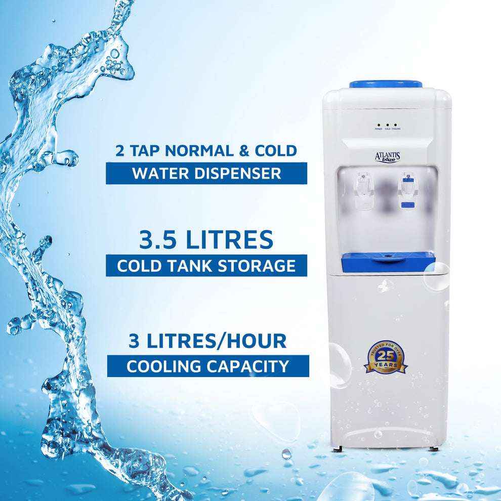 Atlantis Blue water cooler for office with 2 tap normal and cold dispenser and 3.5 litres cold tank storage