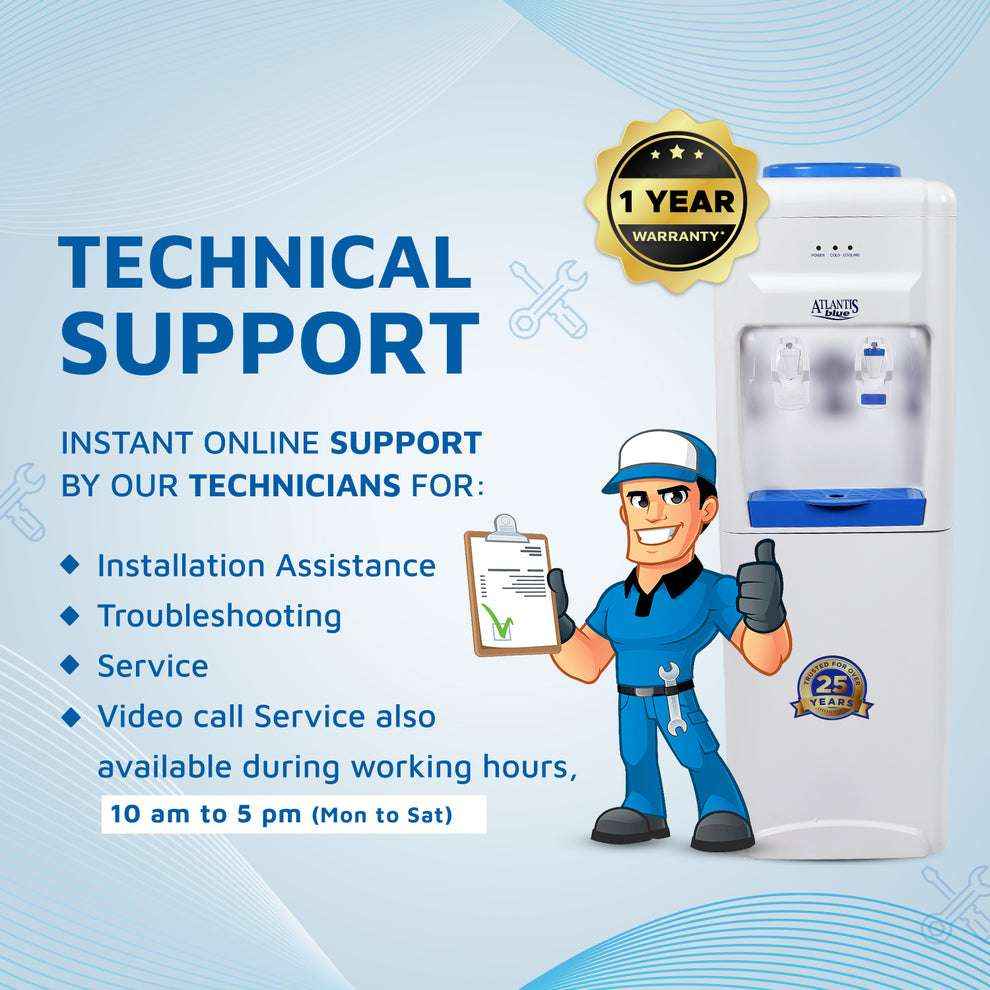 Atlantis Blue water cooler for office with technical support and one year warranty