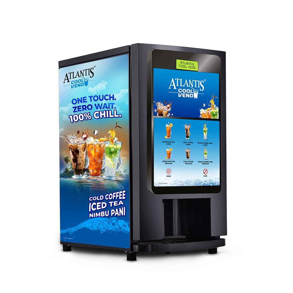 COFFEE WALLA Atlantis chill coffee machine black with touchscreen and cold beverage options
