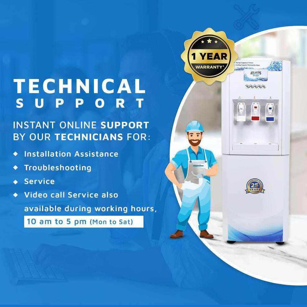 ATLANTIS FROSTY PLUS water cooler with three taps and one year warranty for office use