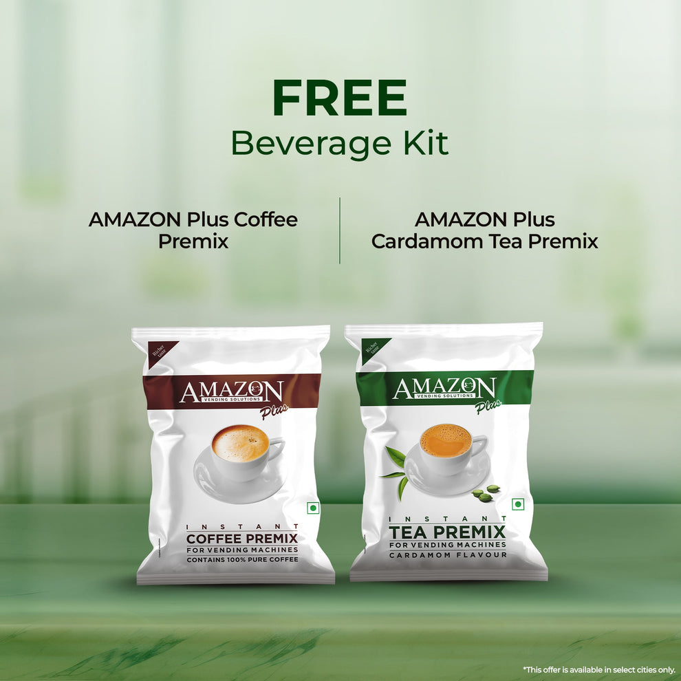 Free Amazon Plus Coffee Premix and Cardamom Tea Premix beverage kit for Atlantis Neo 2 coffee vending machine