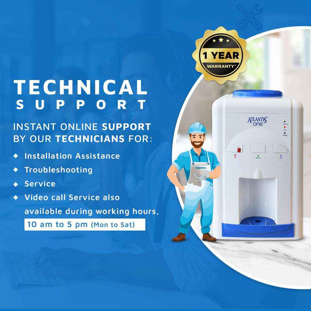 Atlantis One water dispenser with 1 year warranty and technical support from Tea coffee vending service