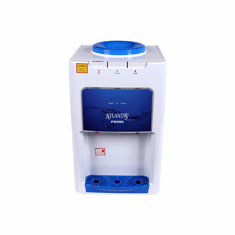 Buy Atlantis Prime water cooler white and blue compact design with hot and cold water options