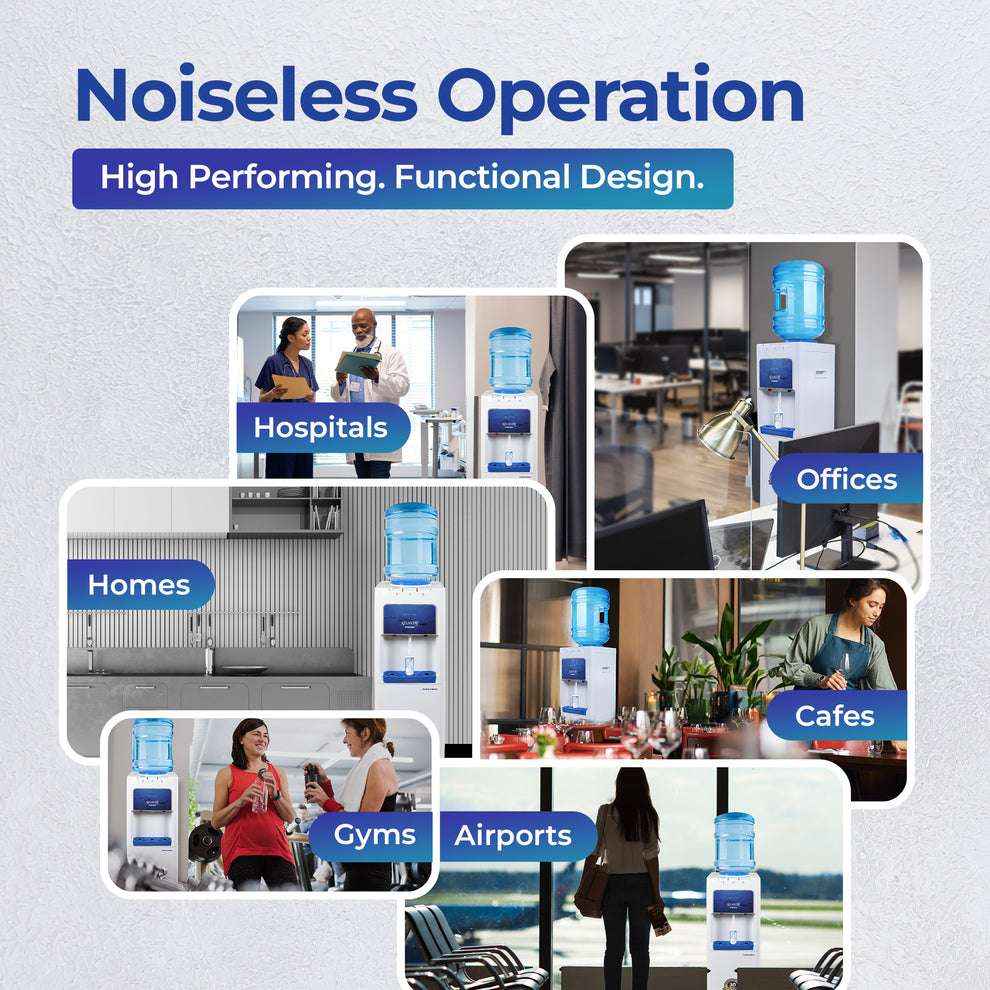 Atlantis Prime water dispenser Cooling Cabinet 3 Taps shown in hospitals offices homes cafes gyms and airports