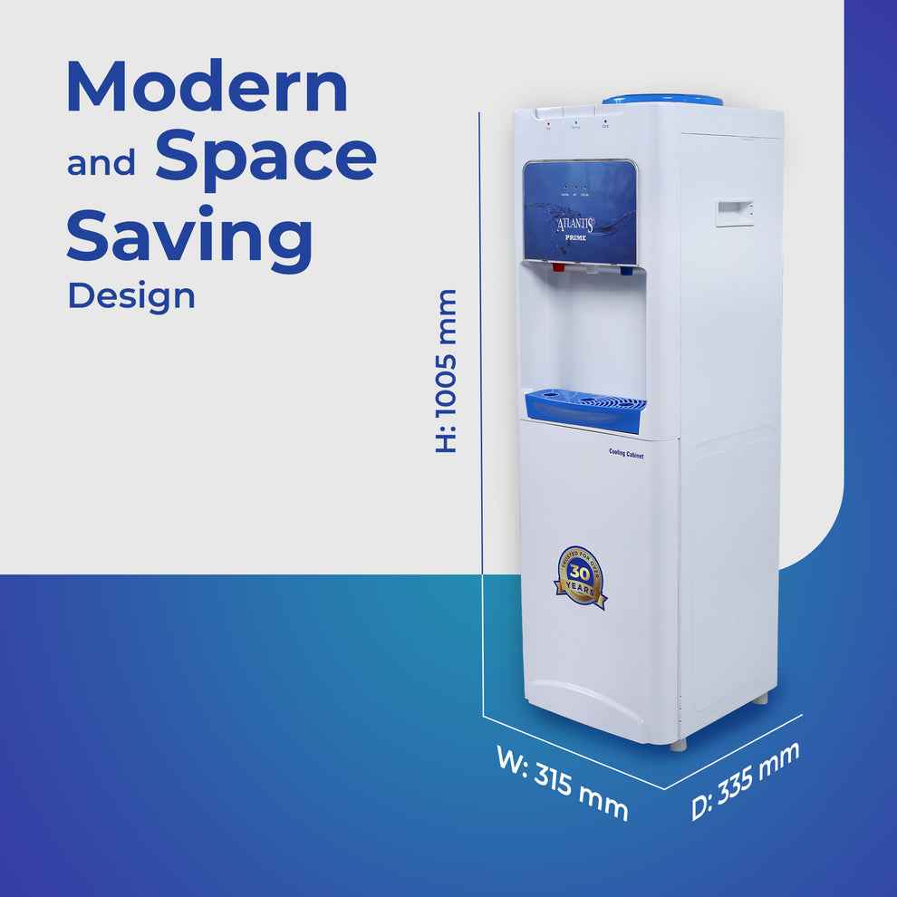 Atlantis Prime water dispenser Cooling Cabinet 3 Taps white modern space saving design
