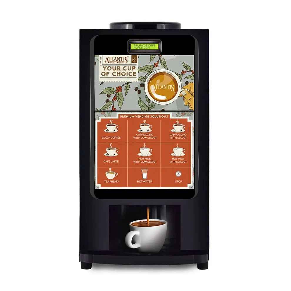 Atlantis select 7option tea coffee vending machine price coffee walla with seven drink choices and cup dispensing