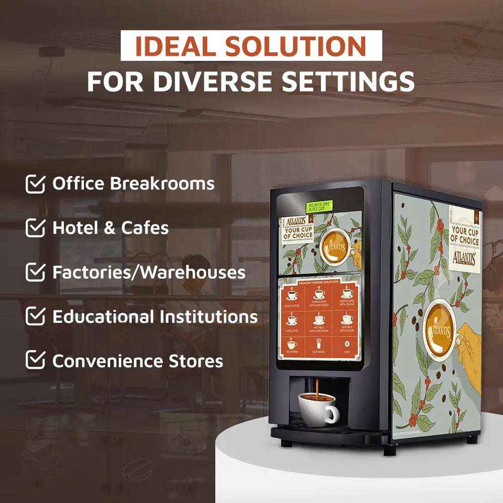 Atlantis select 7option tea coffee vending machine price coffee walla ideal for offices hotels cafes and stores