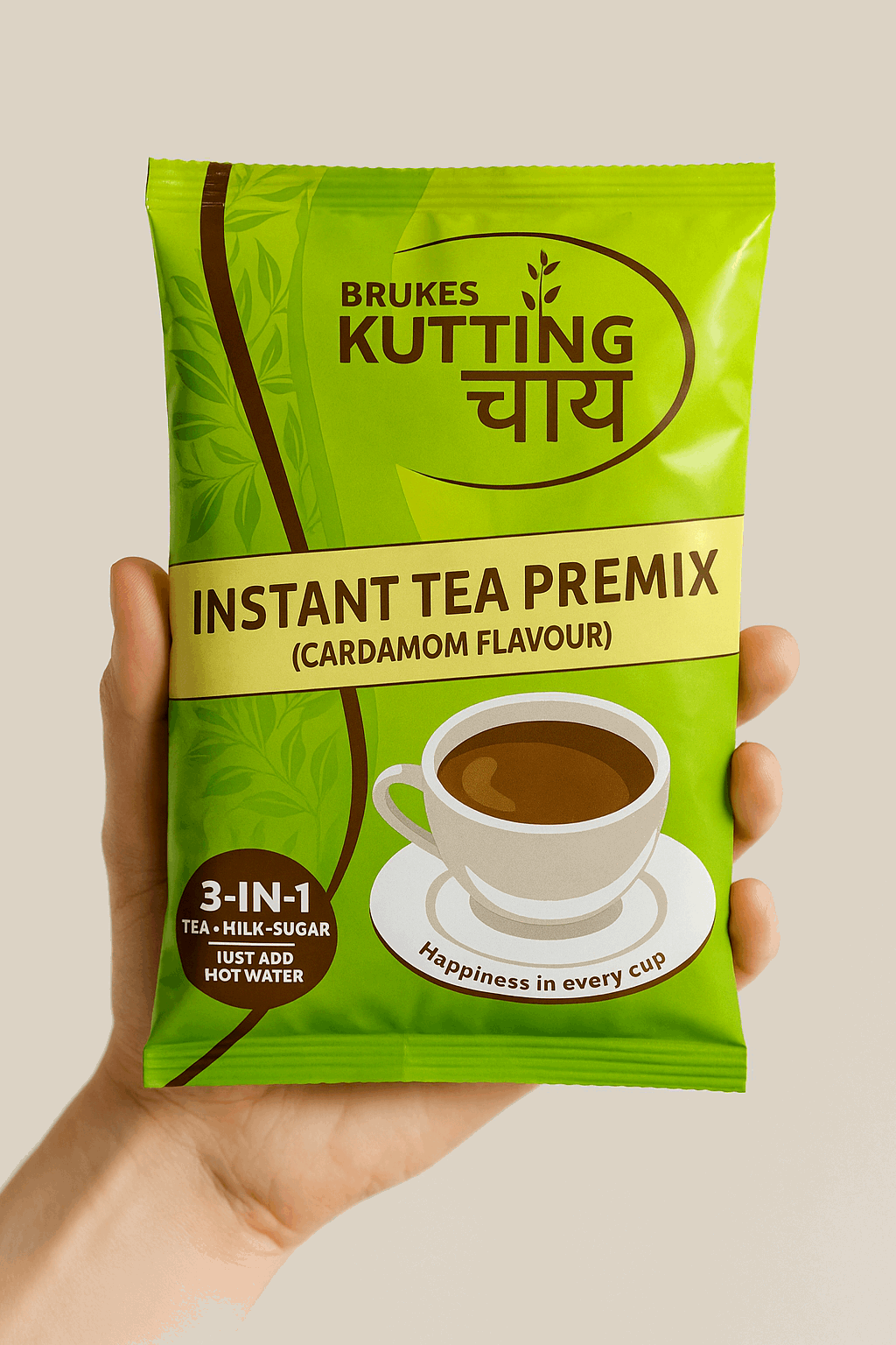 Kutting Chai tea premix for vending machines cardamom flavour 3-in-1 instant tea with milk and sugar