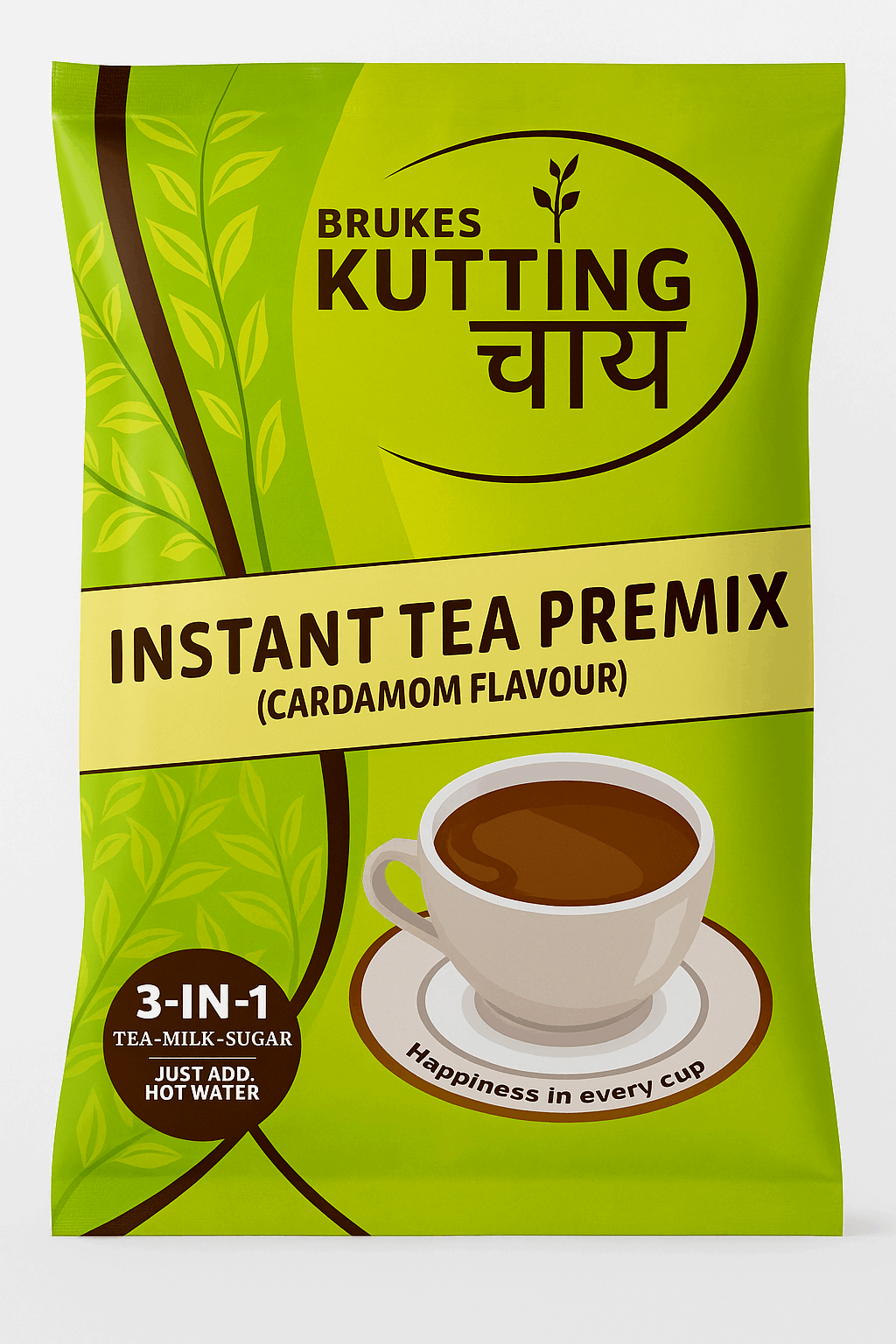 Brukes Kutting Chai tea premix for vending machines instant cardamom flavour 3-in-1 tea milk sugar