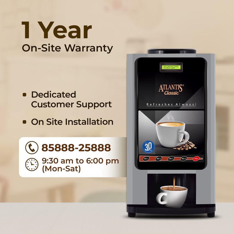 Atlantis 3 lane coffee machine by COFFEE WALLA with 1 year warranty and customer support