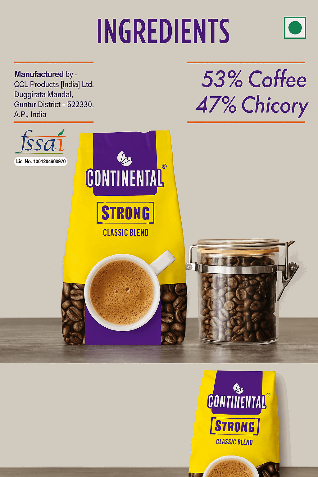 Continental Instant Coffee Powder Strong Super Blend