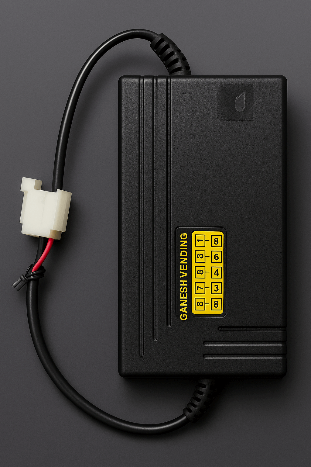 Black Nescafe coffee machine adaptor with cable and connector for tea coffee vending service