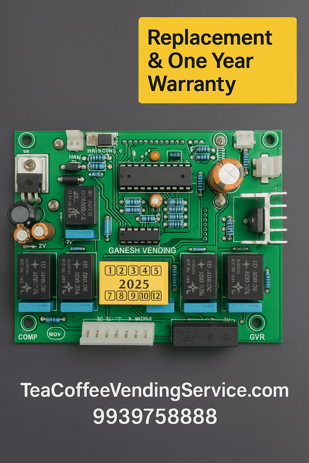 Nescafe Tea Coffee Vending Machine Circuit Board with 1 Year Warranty