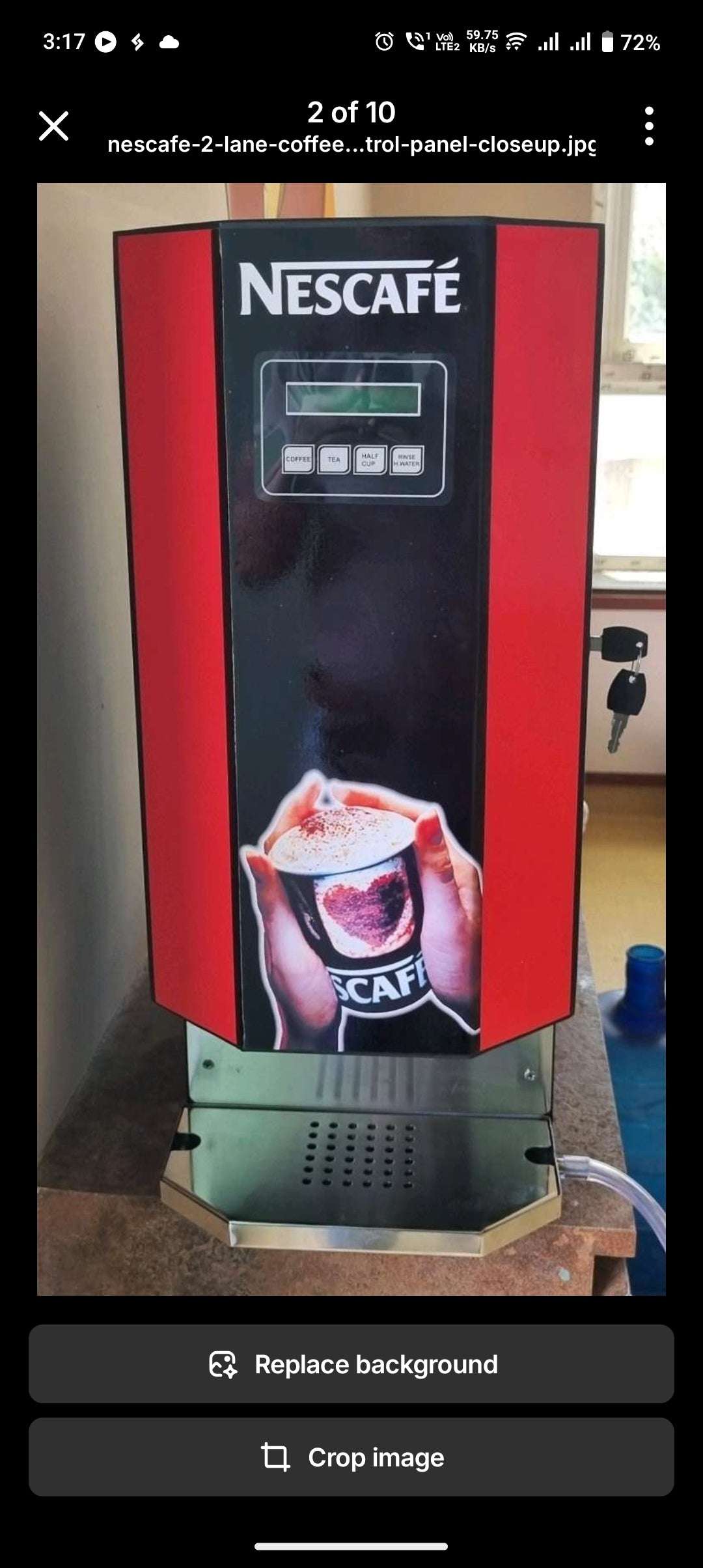 Nescafe 2 lane coffee machine with digital display and red black design by Tea coffee vending service