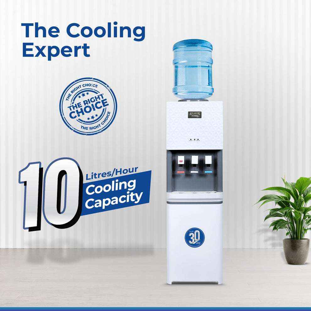 ATLANTIS JUMBO PLUS water machine with large blue bottle and 10 litres per hour cooling capacity