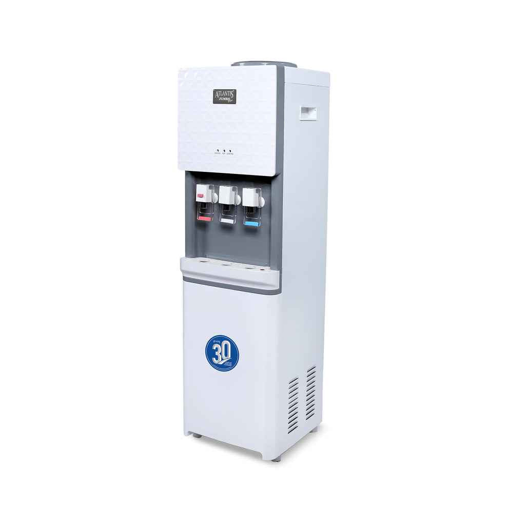 ATLANTIS JUMBO PLUS water machine white freestanding water dispenser with hot cold and normal tap