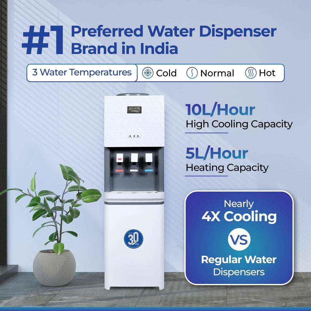 ATLANTIS JUMBO PLUS water machine white water dispenser with three water temperatures and high cooling capacity