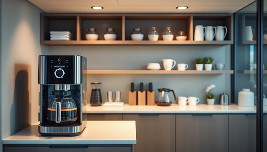 Automatic tea coffee machine in modern office pantry