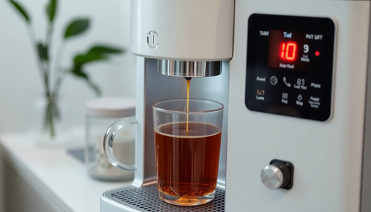 An automatic tea machine dispensing premixed tea