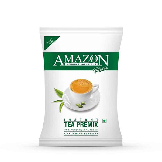 AMAZON cardamom tea premix1 KG wholesale NOIDA packet with cup of cardamom tea and green cardamom flavour