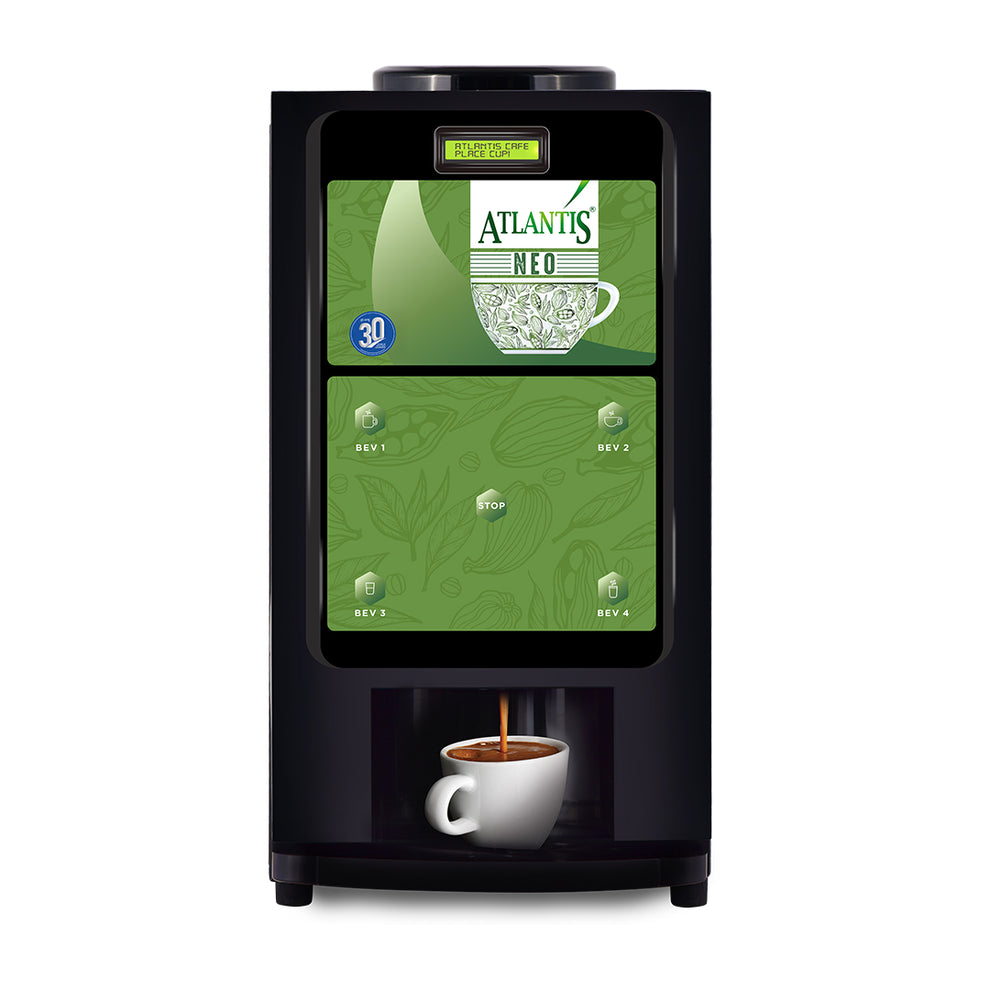 4-lane coffee vending machine for offices dispensing a fresh cup of coffee from Tea coffee vending service