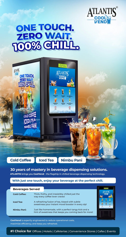 COFFEE WALLA Atlantis chill coffee machine with one touch cold coffee iced tea and nimbu pani options