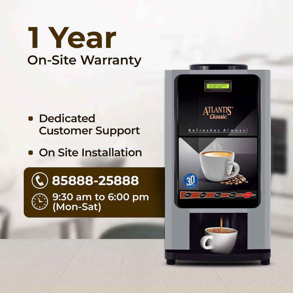 Coffee vending machine for office with 1 year on-site warranty and dedicated customer support