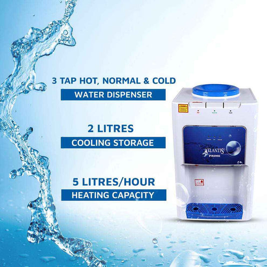 Buy Atlantis Prime water cooler with 3 tap hot normal and cold dispenser and 2 litres cooling storage