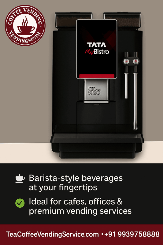 Tata Barista coffee machine rental Noida black automatic coffee vending machine for cafes and offices